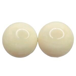 Earrings Vintage Lucite Light Cream Round Shaped Germany Clip On Statement S3369